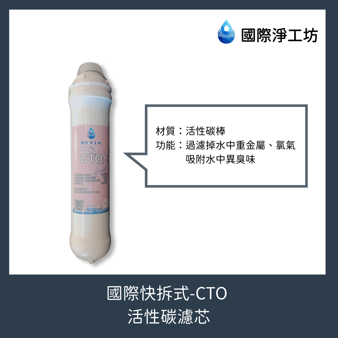國際快拆式 CTO（活性碳濾芯）